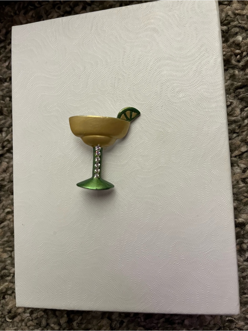 Vintage Gold & Green Margarita Pin Brooch